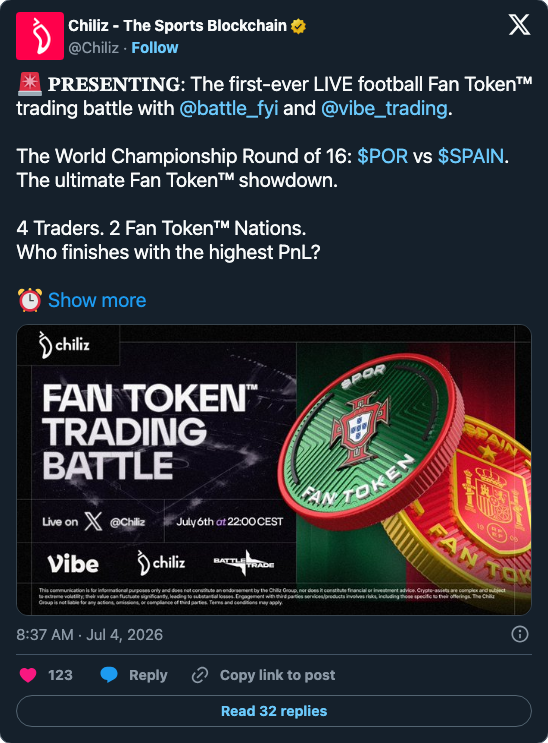 Chiliz series announcement post